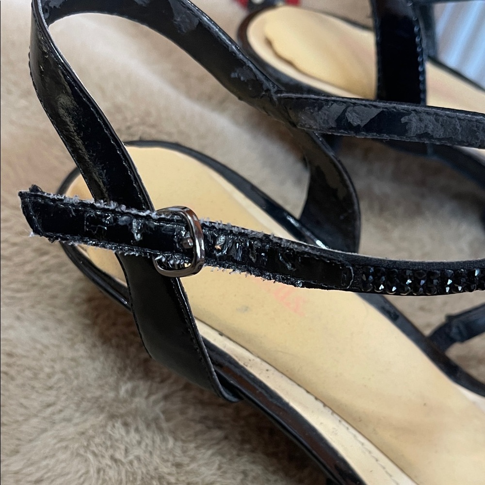 Vintage Vibe Boudoir Glam Black Sparkly Costume Heels – 8.5 Kitten Heel, 2.5” - Picture 4 of 13